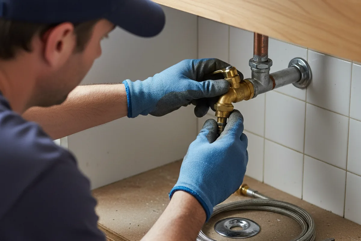 Shutoff valve and fitting work during Burst Pipe Repair in Mutual